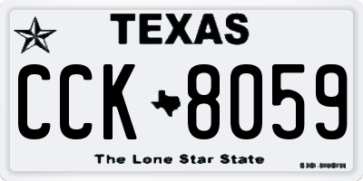 TX license plate CCK8059