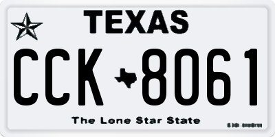 TX license plate CCK8061