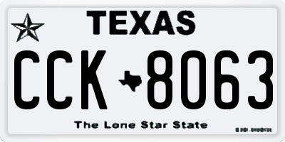TX license plate CCK8063