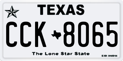 TX license plate CCK8065