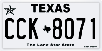TX license plate CCK8071
