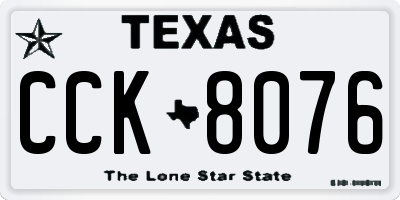 TX license plate CCK8076