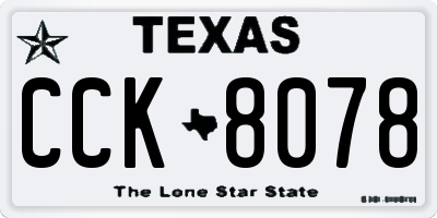 TX license plate CCK8078