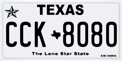 TX license plate CCK8080