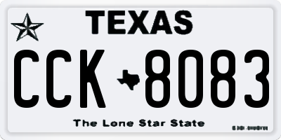 TX license plate CCK8083