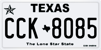 TX license plate CCK8085