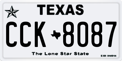 TX license plate CCK8087