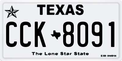 TX license plate CCK8091