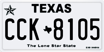 TX license plate CCK8105