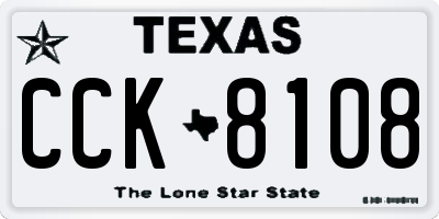TX license plate CCK8108
