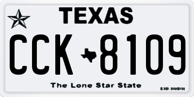 TX license plate CCK8109