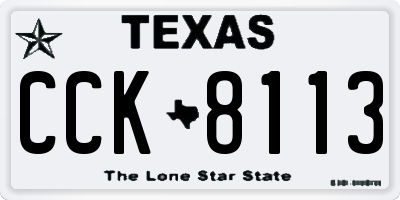 TX license plate CCK8113
