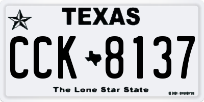 TX license plate CCK8137