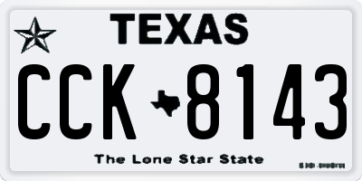 TX license plate CCK8143