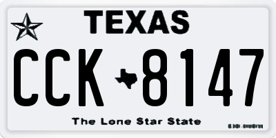 TX license plate CCK8147
