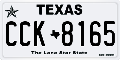 TX license plate CCK8165