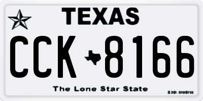 TX license plate CCK8166