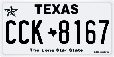 TX license plate CCK8167