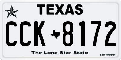 TX license plate CCK8172