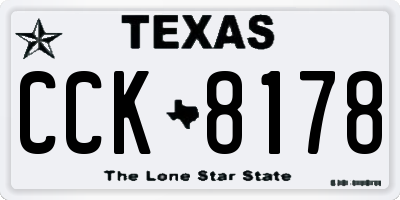 TX license plate CCK8178