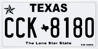 TX license plate CCK8180