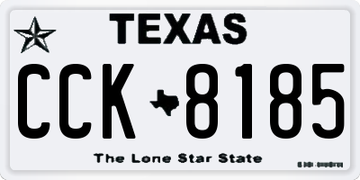 TX license plate CCK8185