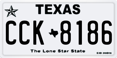 TX license plate CCK8186