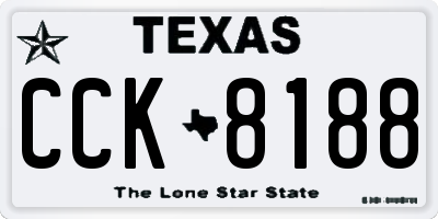 TX license plate CCK8188