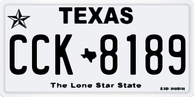 TX license plate CCK8189