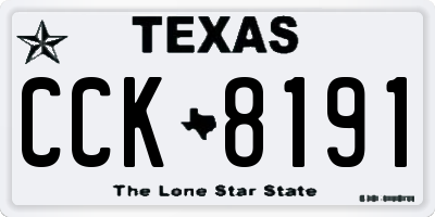 TX license plate CCK8191