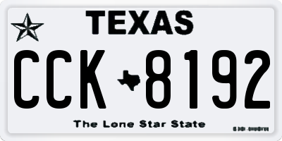 TX license plate CCK8192