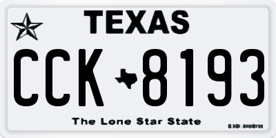 TX license plate CCK8193
