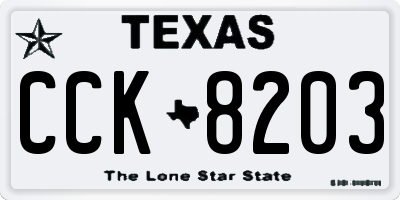 TX license plate CCK8203