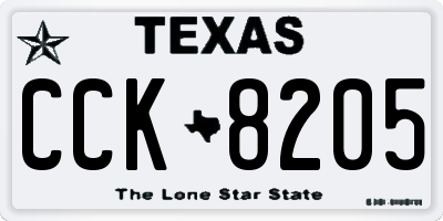TX license plate CCK8205