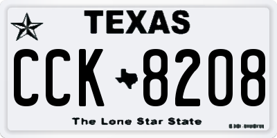 TX license plate CCK8208