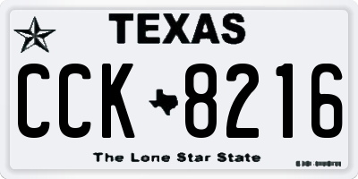TX license plate CCK8216