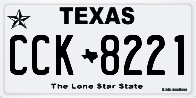 TX license plate CCK8221