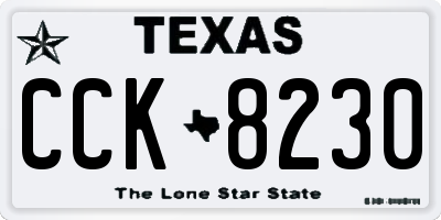 TX license plate CCK8230