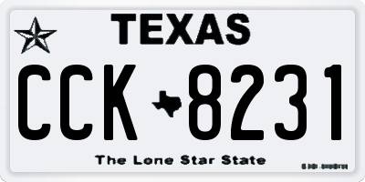TX license plate CCK8231