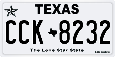 TX license plate CCK8232