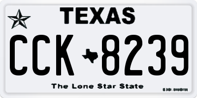 TX license plate CCK8239