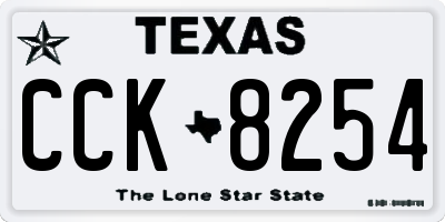 TX license plate CCK8254