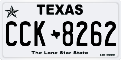 TX license plate CCK8262