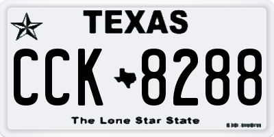 TX license plate CCK8288