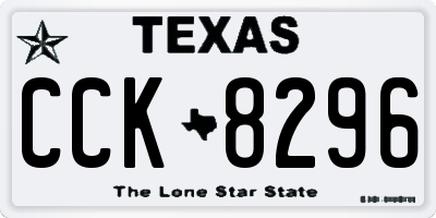 TX license plate CCK8296