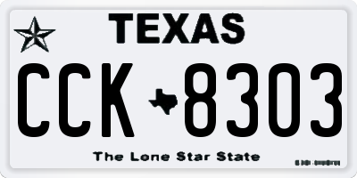 TX license plate CCK8303