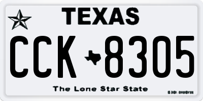 TX license plate CCK8305