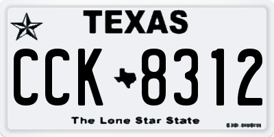 TX license plate CCK8312