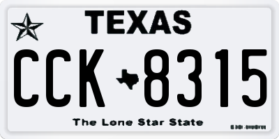 TX license plate CCK8315