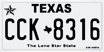 TX license plate CCK8316